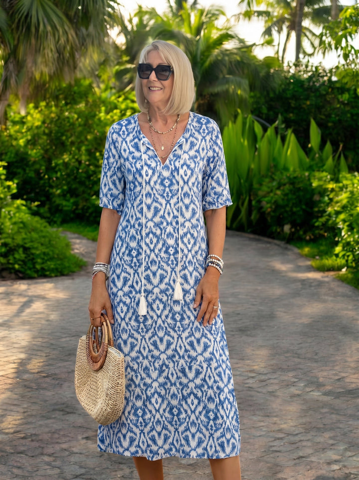 Luna Relaxed Boho-Style Midi Dress
