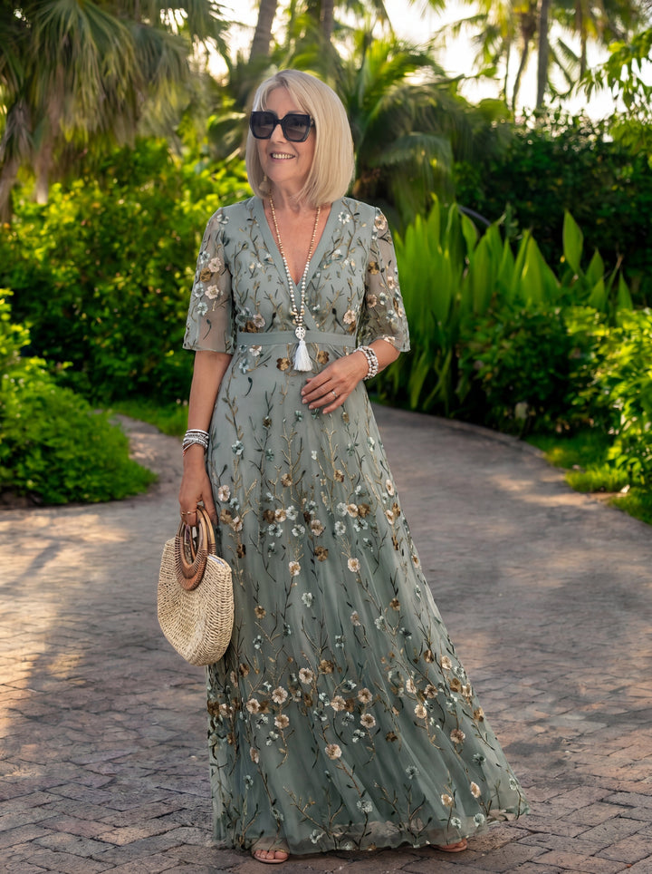 Melodi Floral V-Neck Maxi Dress
