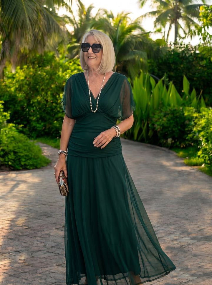 Luisa Elegant V-Neck Maxi Party Dress
