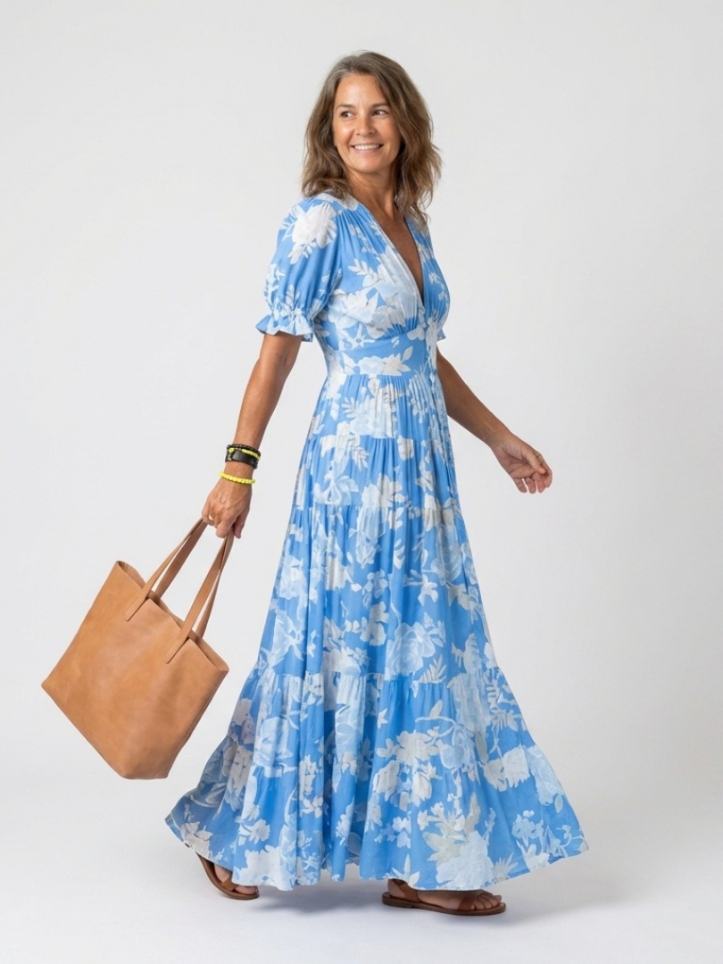 Lucy Floral V-Neck Maxi Dress