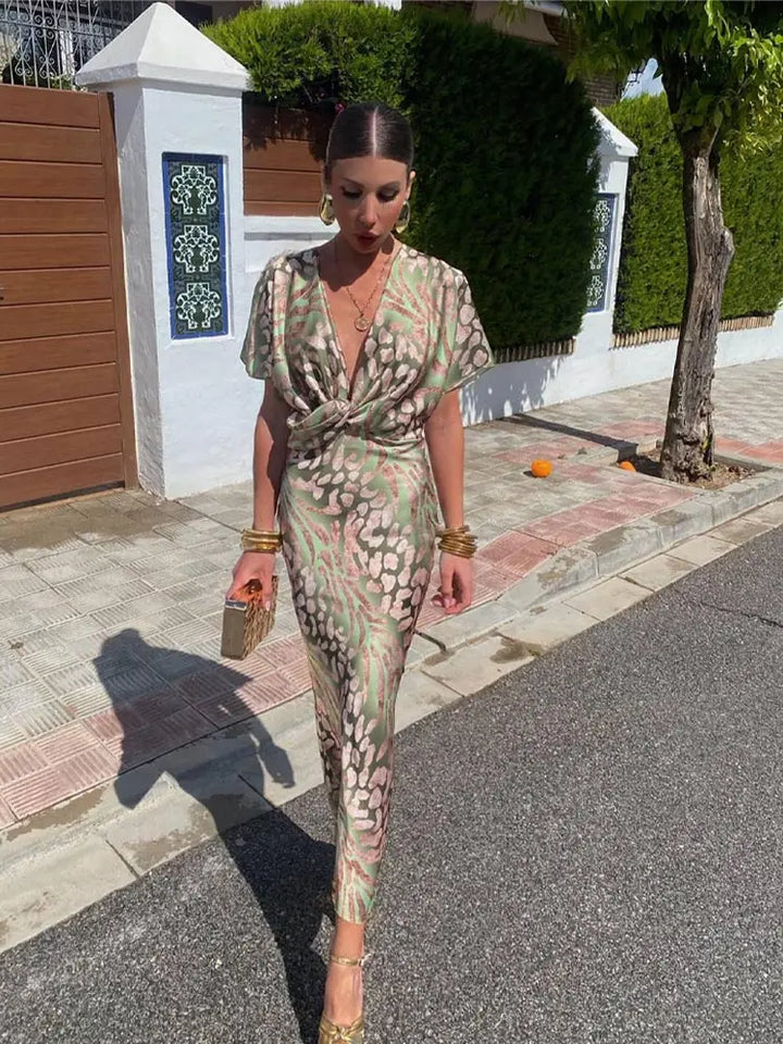 Clara Copper Midi Dress
