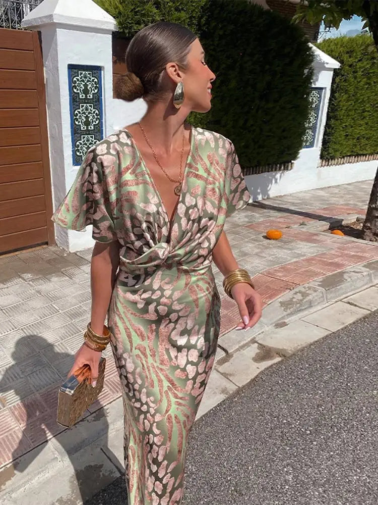 Clara Copper Midi Dress