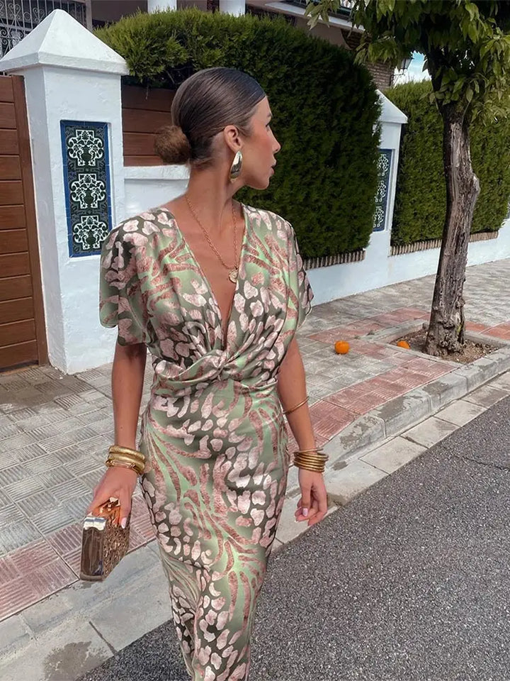 Clara Copper Midi Dress