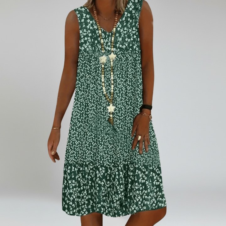 Louisa Florar Tiered Midi Dress