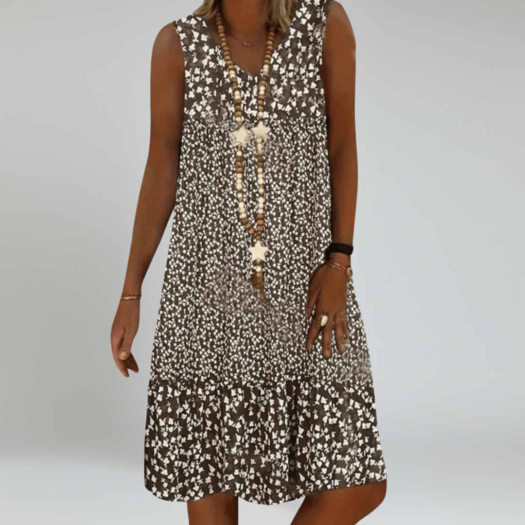 Louisa Florar Tiered Midi Dress