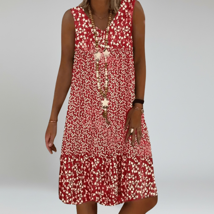 Louisa Florar Tiered Midi Dress