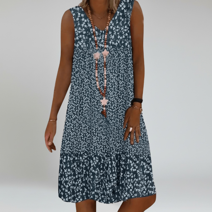 Louisa Florar Tiered Midi Dress