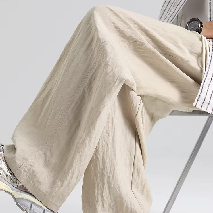 Tom Linen-Feel Wide Leg Trousers