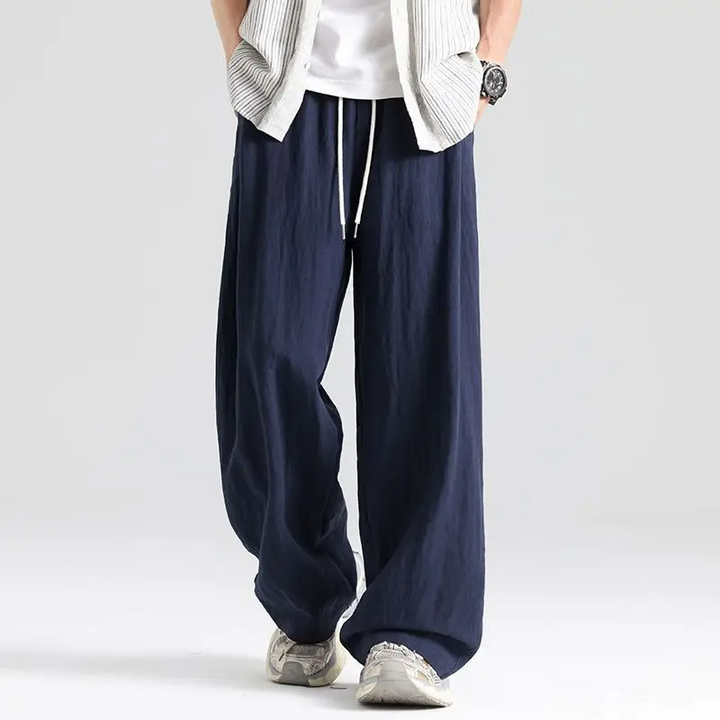 Tom Linen-Feel Wide Leg Trousers