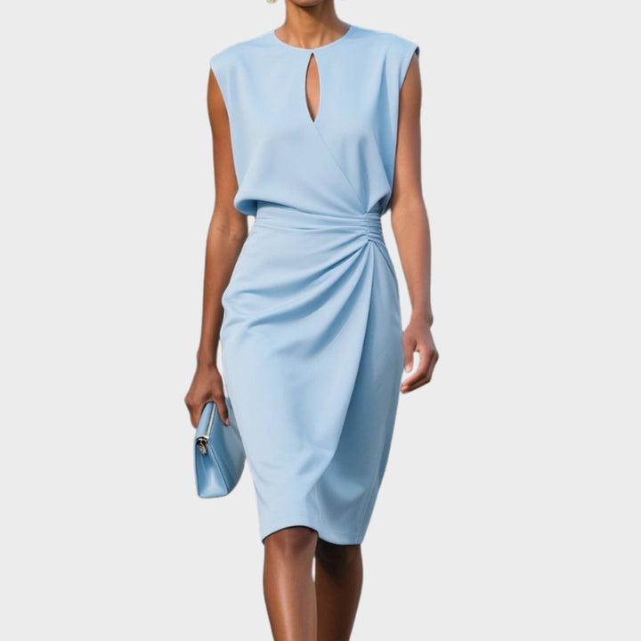 Sylvia Elegant Draped Midi Dress