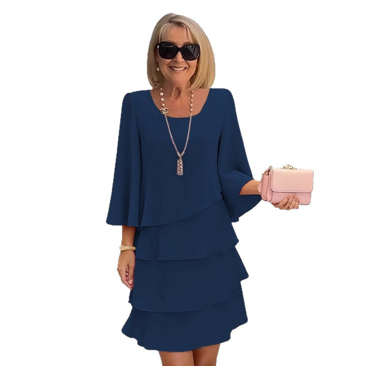 Maria Elegant Ruffle Midi Dress
