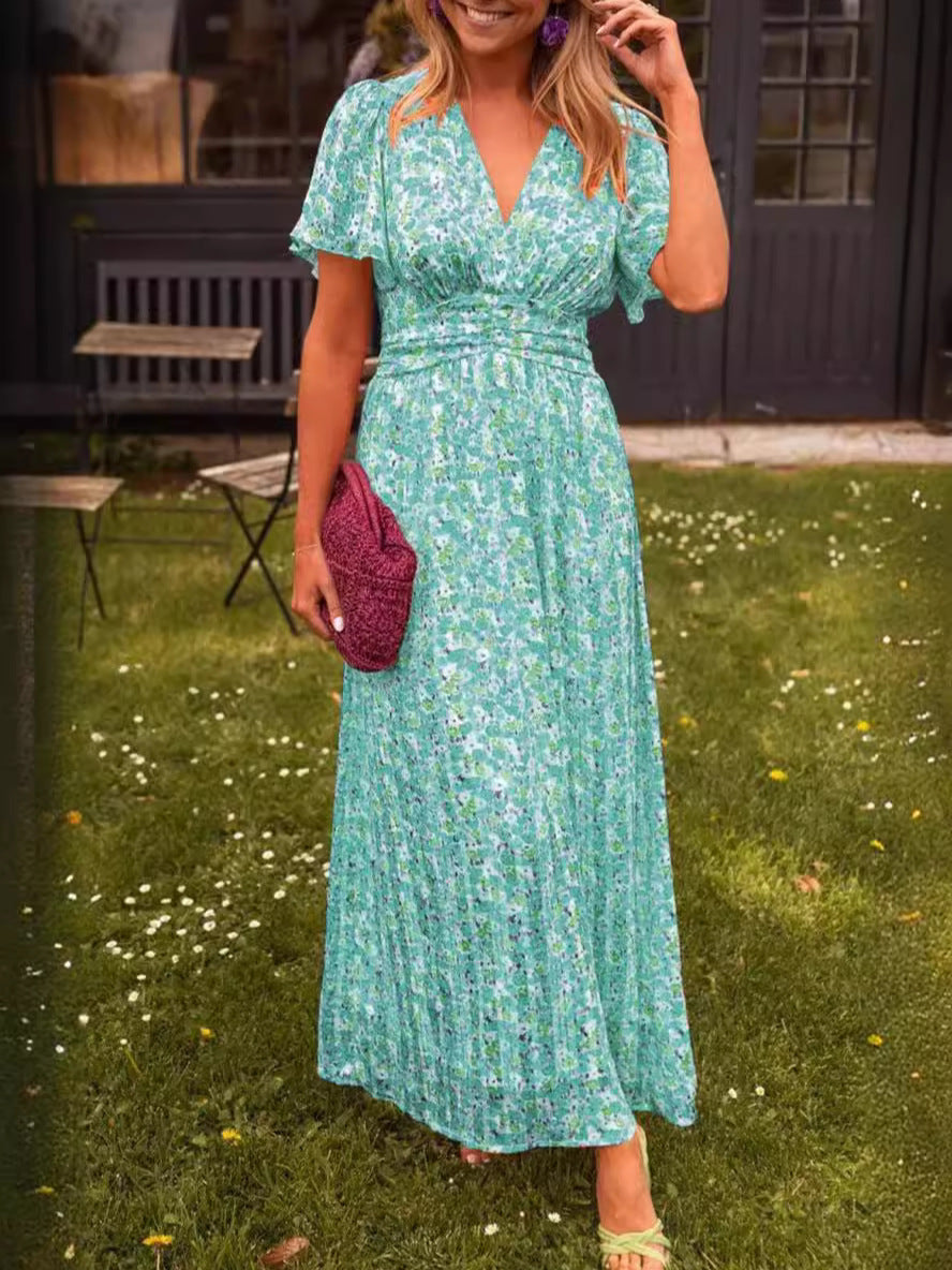 Elis Flowing Maxi Dress with Floral Print