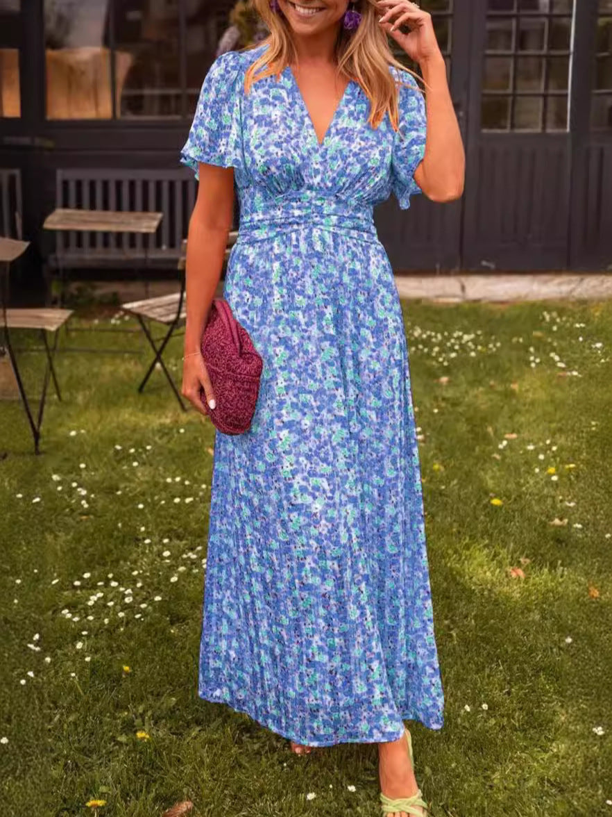 Elis Flowing Maxi Dress with Floral Print