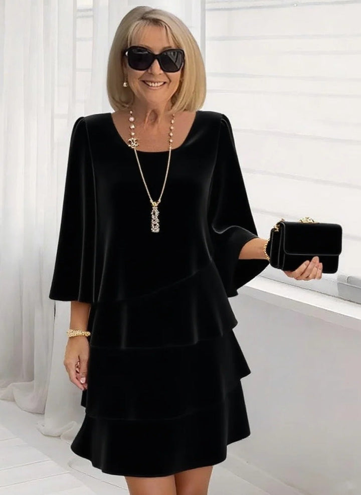Maria Elegant Ruffle Midi Dress