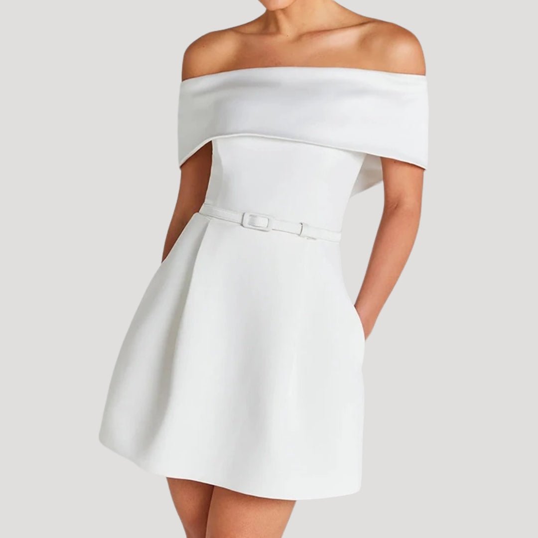 Georgina Off Shoulder Belted Mini Dress