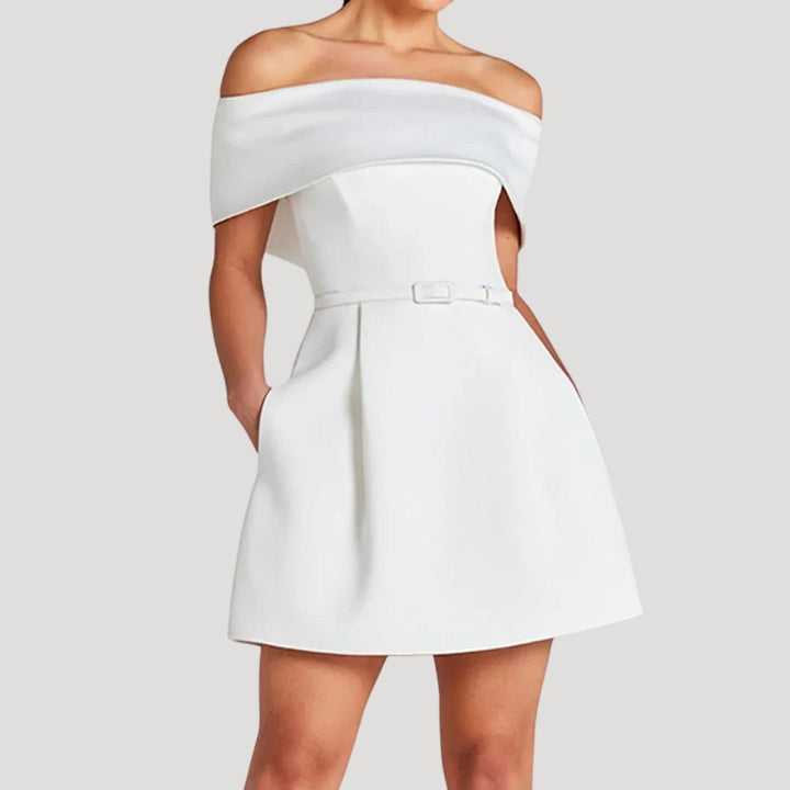 Georgina Off Shoulder Belted Mini Dress