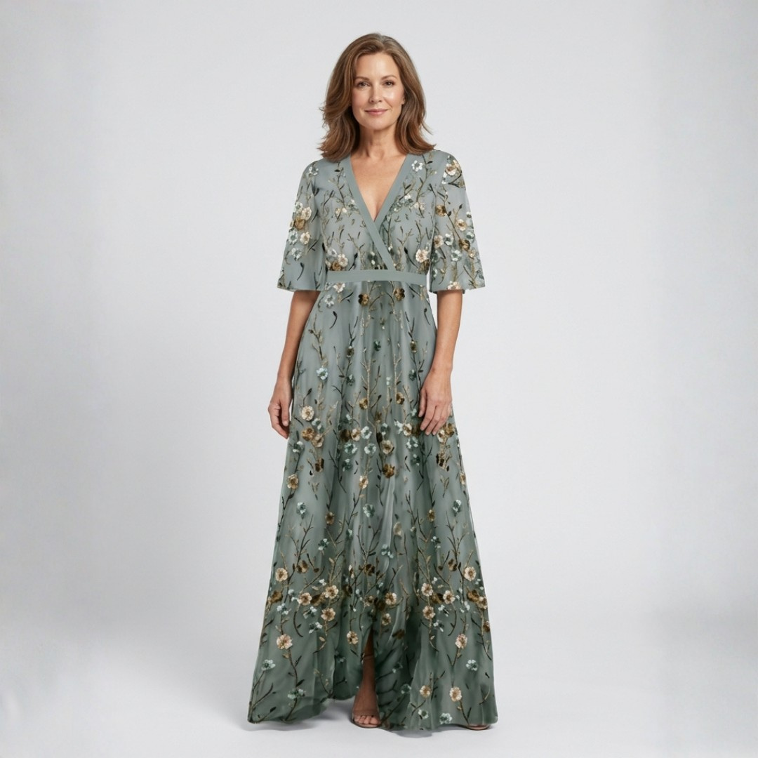 Melodi Floral V-Neck Maxi Dress
