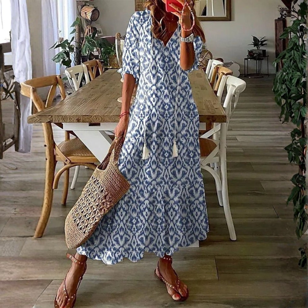 Luna Relaxed Boho-Style Midi Dress