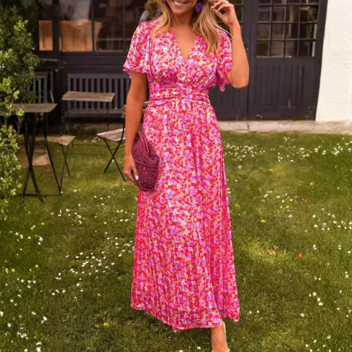 Elis Flowing Maxi Dress with Floral Print