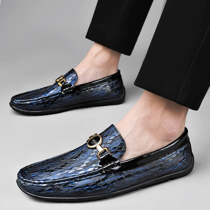 Matt Embossed Leather Loafers