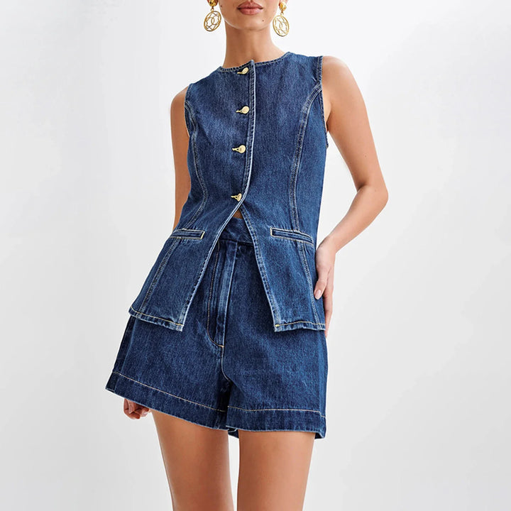 Edith Denim Two Piece Set