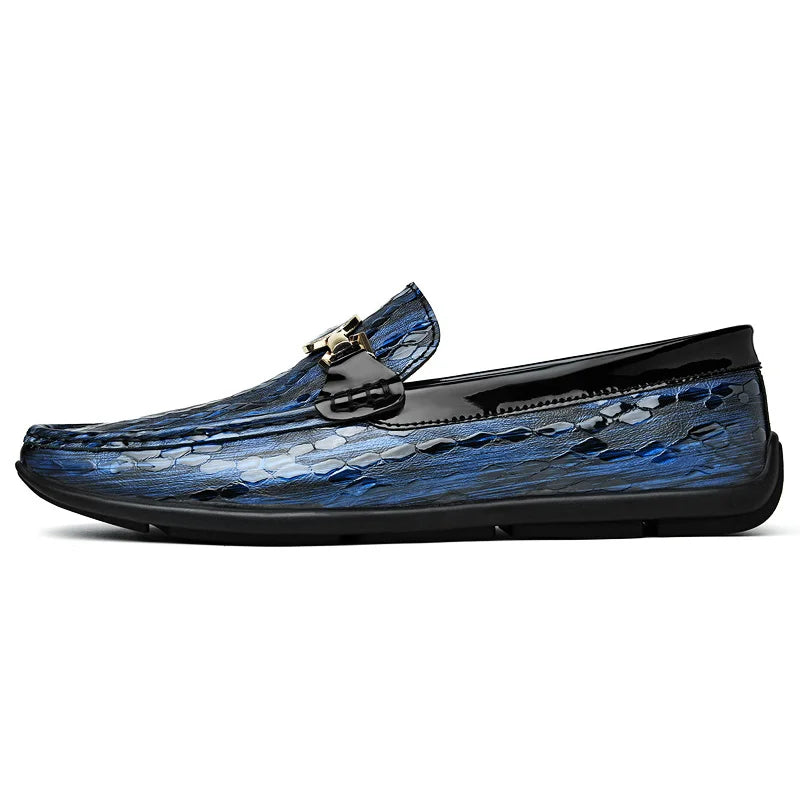 Matt Embossed Leather Loafers