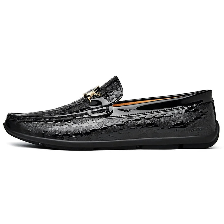 Matt Embossed Leather Loafers