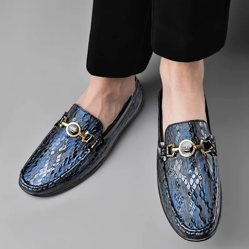 Matt Embossed Leather Loafers