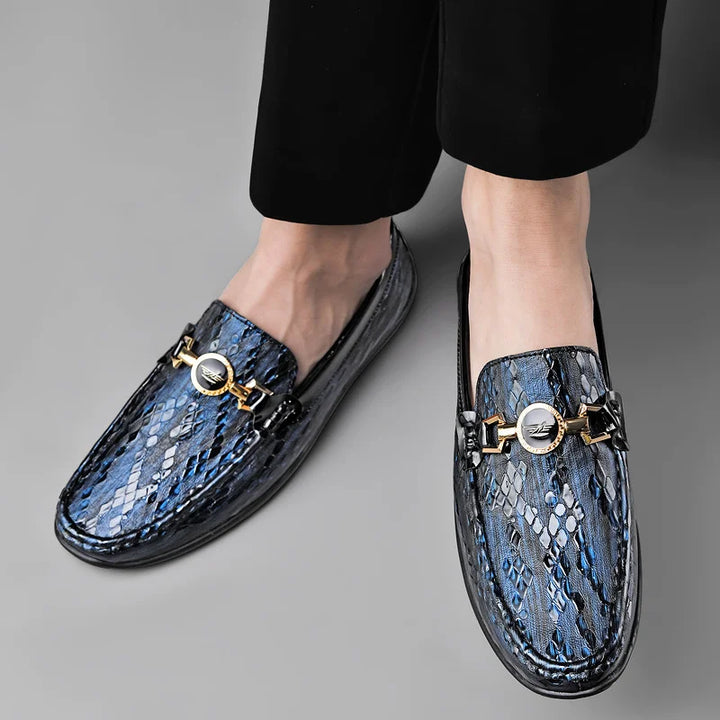 Matt Embossed Leather Loafers