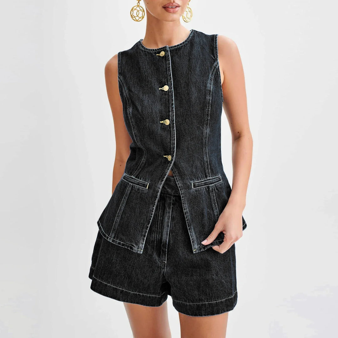 Edith Denim Two Piece Set