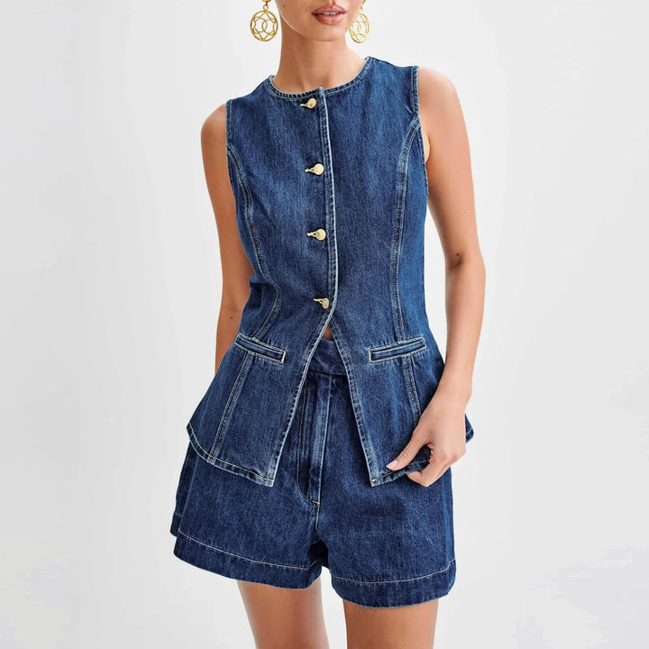 Edith Denim Two Piece Set