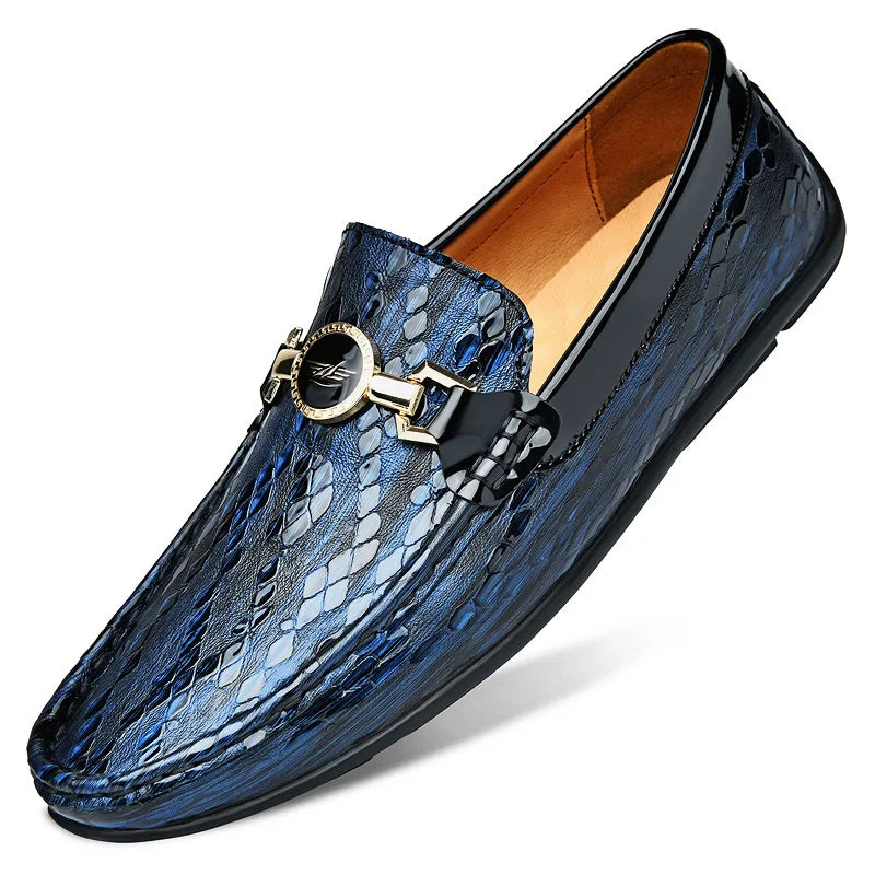 Matt Embossed Leather Loafers