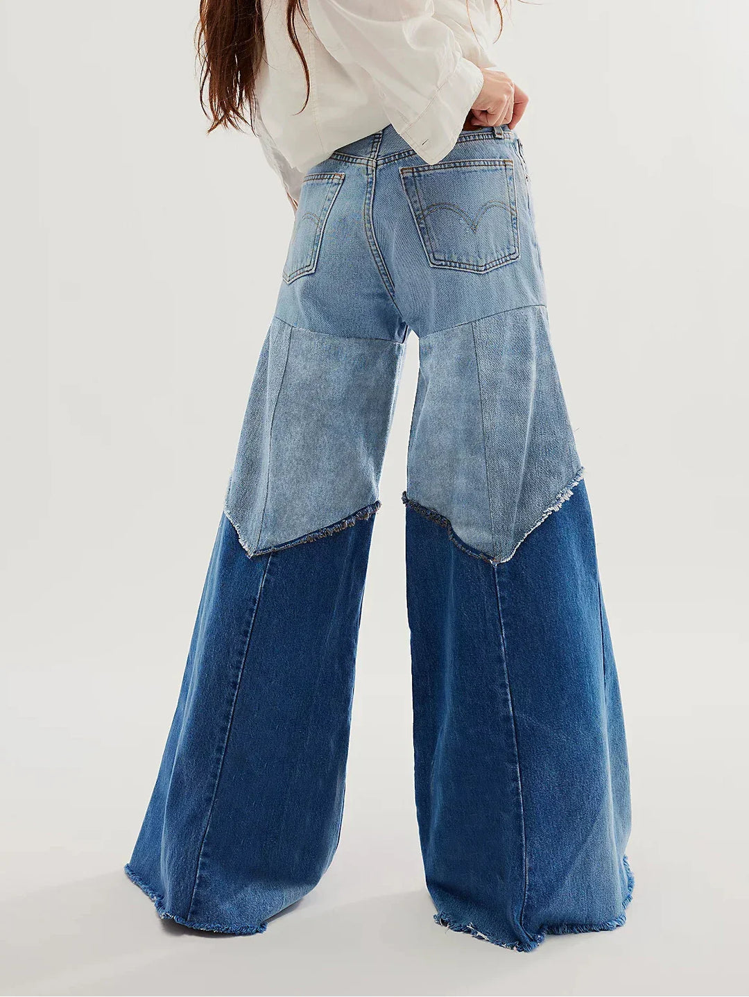 Grace Denim Patchwork Flare Jeans