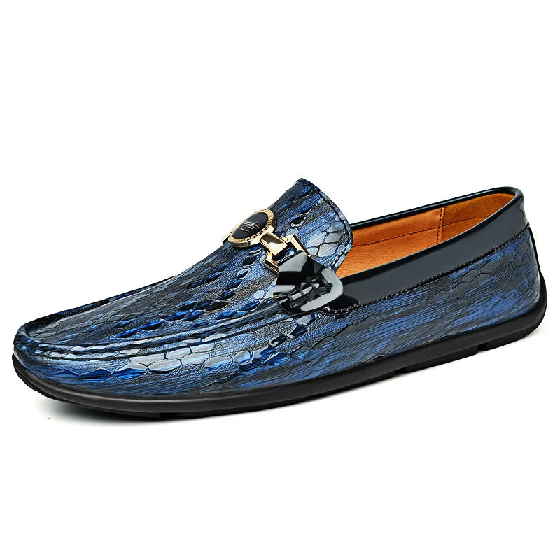Matt Embossed Leather Loafers