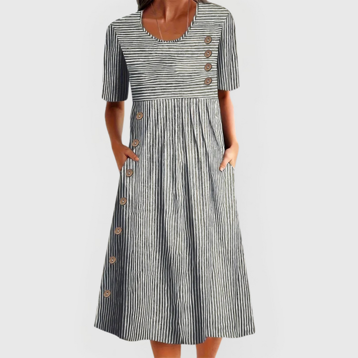 Julia Striped midi dress