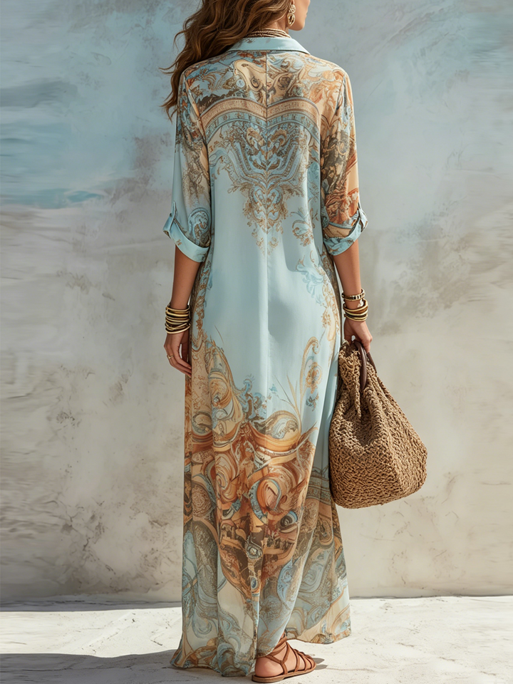 Serena | Mediterranean Boho Maxi Dress