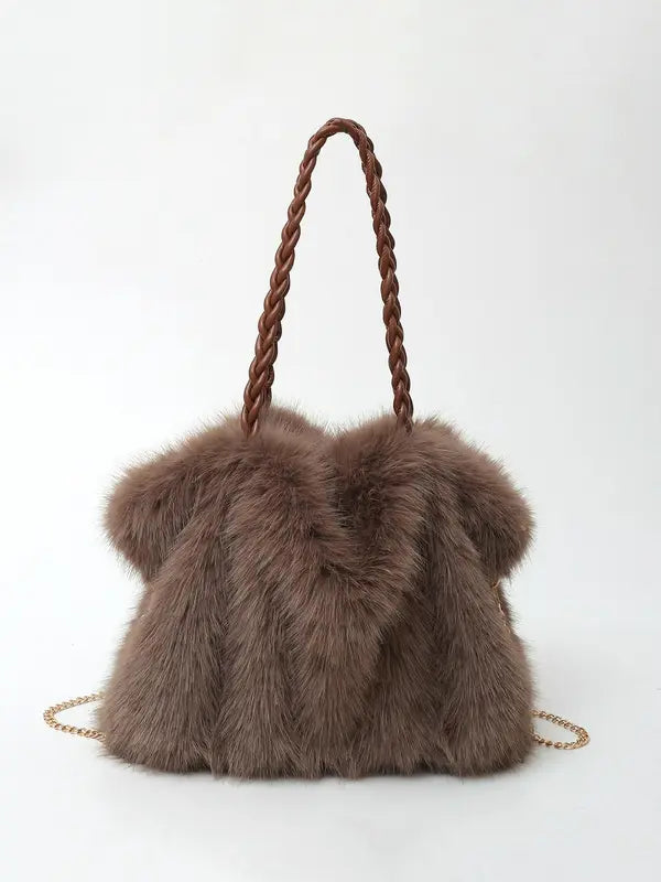 Winona Versatile Plush Velvet Shoulder Tote Bag