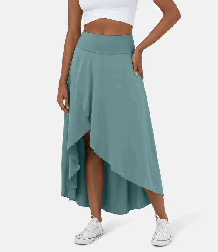Jade Elegant Asymmetric Midi Skirt