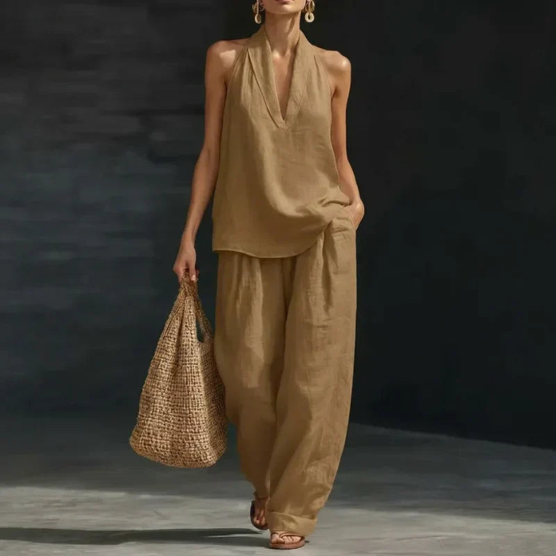 Ainhoa | Two-Piece Linen-Texture Set