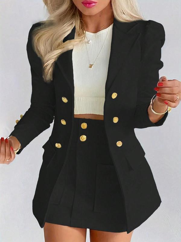 Leah Elegant Two-Piece Blazer & Skirt Set