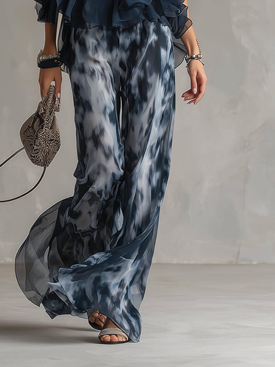 Elisa | Elegant and Lightweight Set with Flowing Top and Wide-Leg Trousers