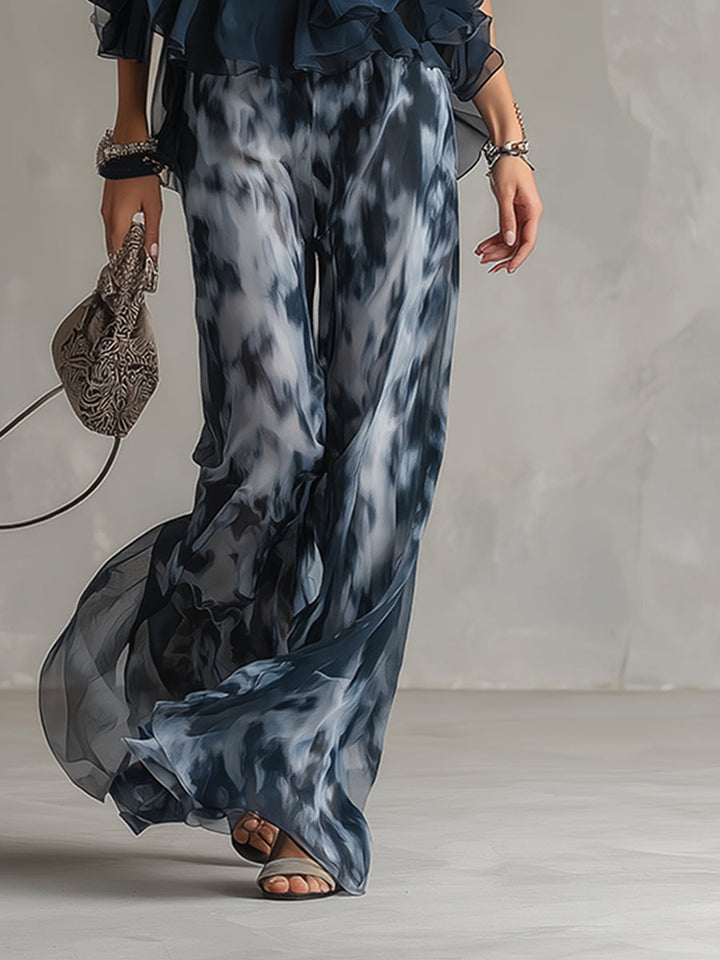 Elisa | Elegant and Lightweight Set with Flowing Top and Wide-Leg Trousers