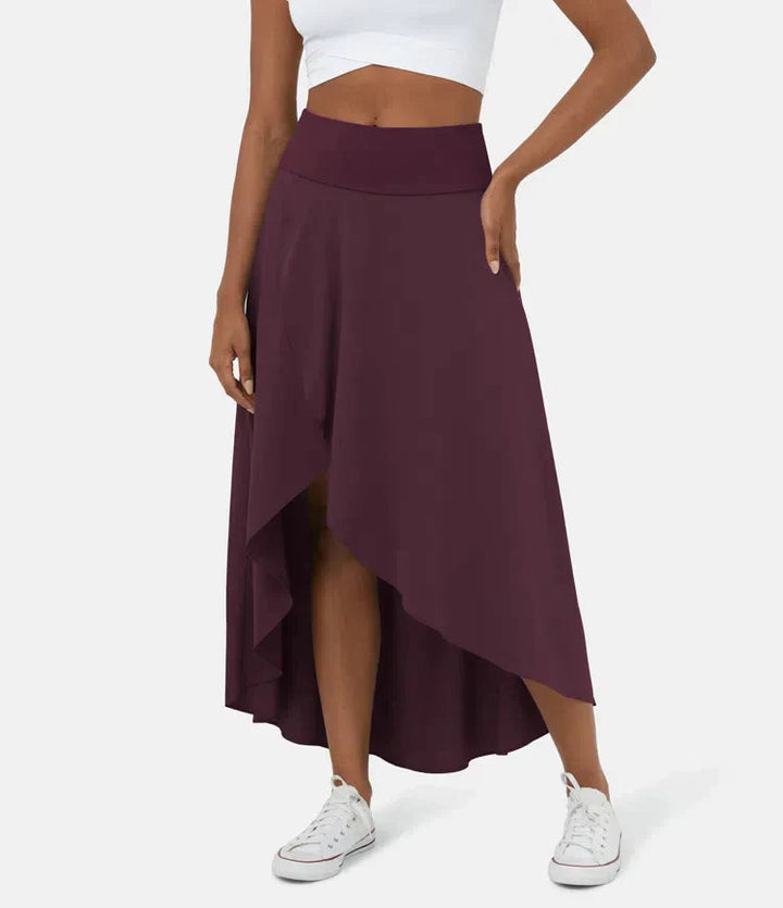 Jade Elegant Asymmetric Midi Skirt