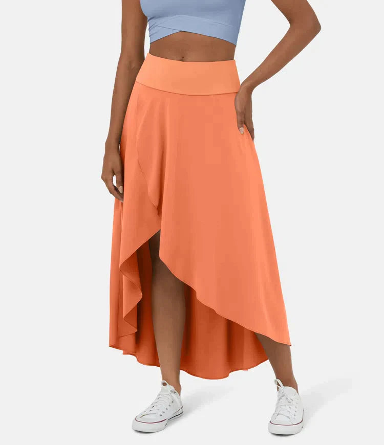 Jade Elegant Asymmetric Midi Skirt