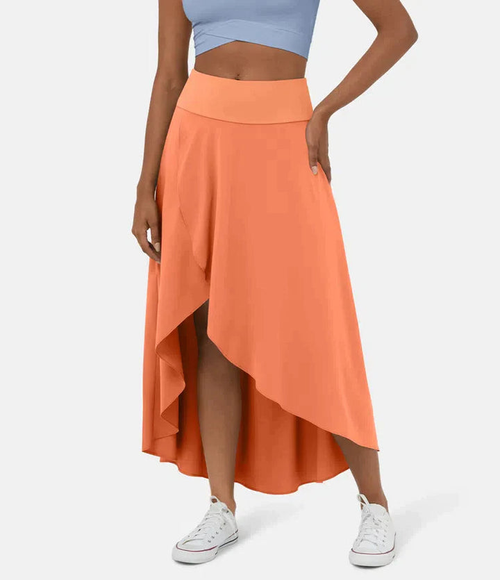 Jade Elegant Asymmetric Midi Skirt