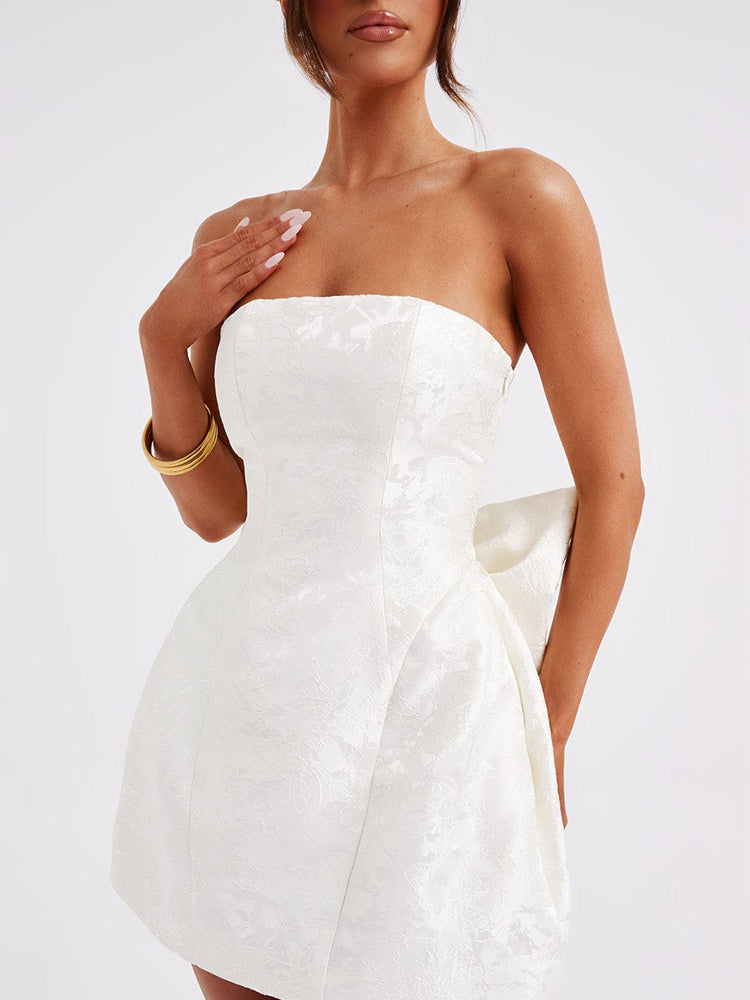 Miley Jacquard Knot Mini Dress