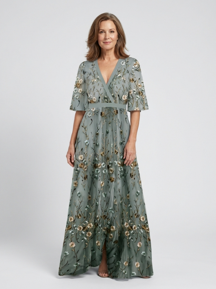 Melodi Floral V-Neck Maxi Dress