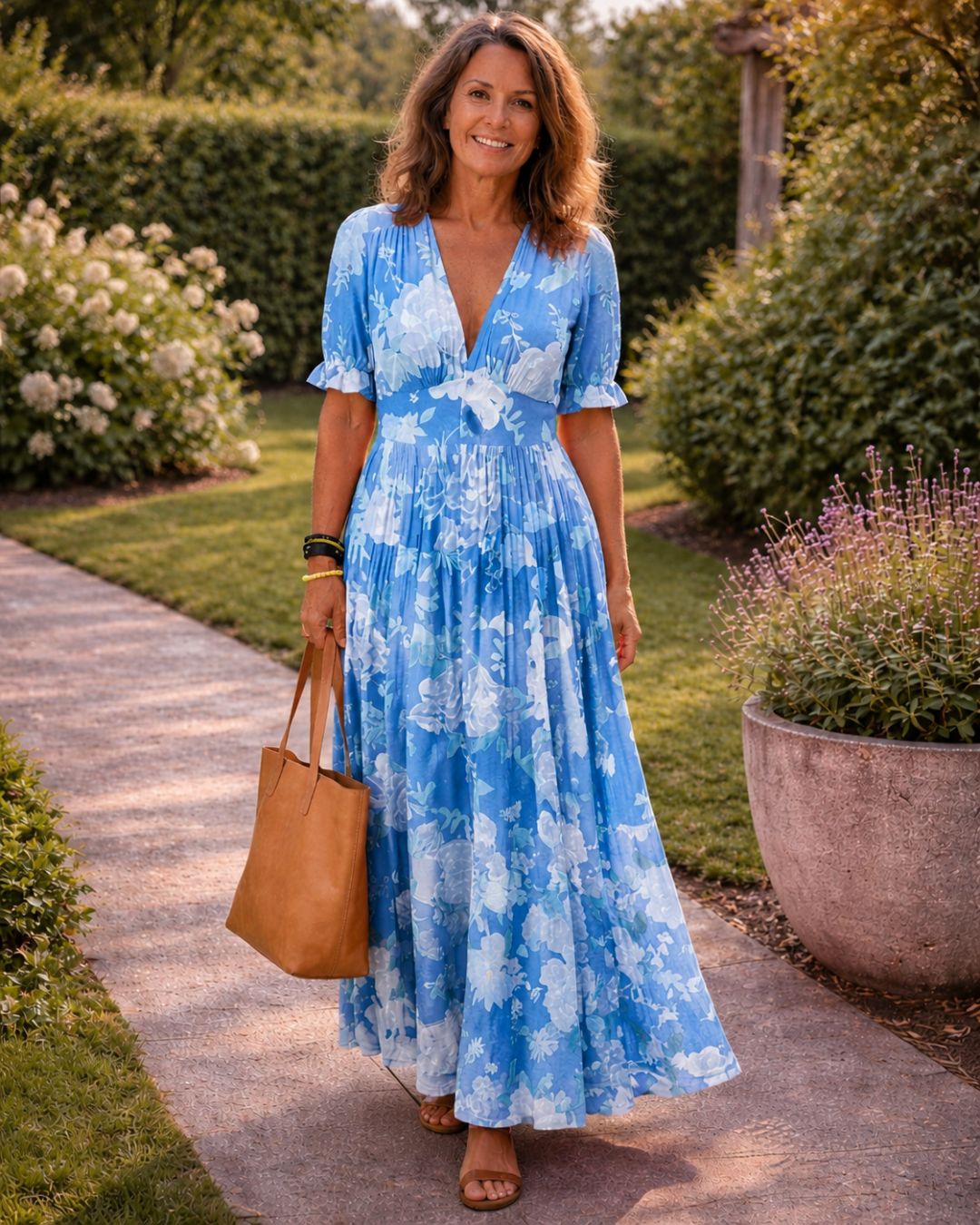 Lucy Floral V-Neck Maxi Dress