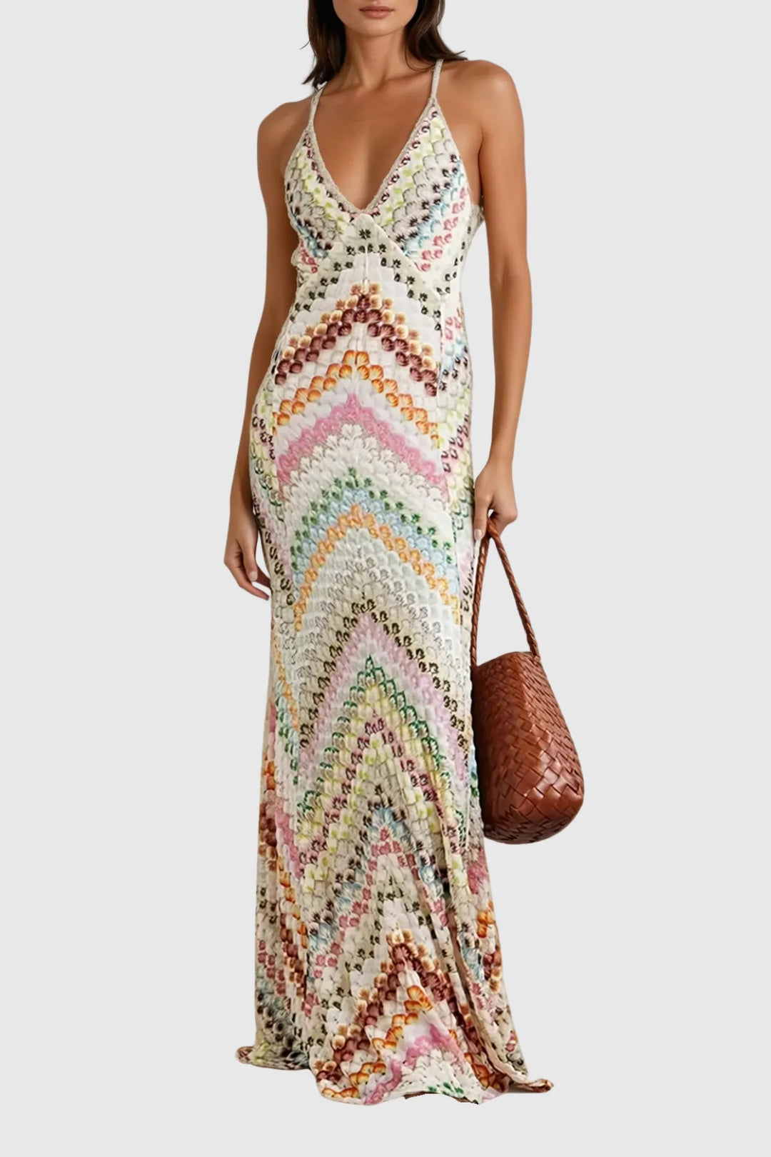 Rosy Rose Cheongsam Maxi Dress