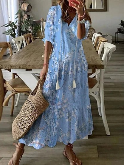 Luna Relaxed Boho-Style Midi Dress
